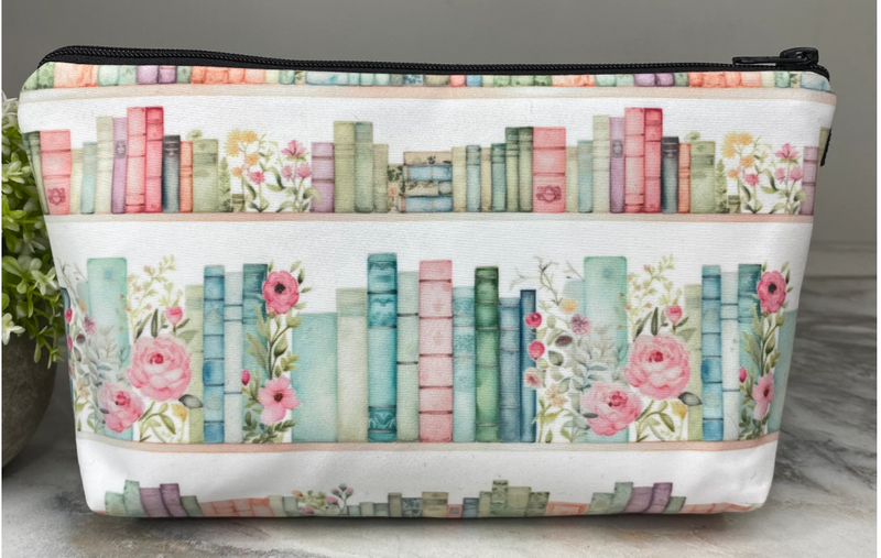 Pouch - Books Floral Shelves
