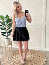 High Rise Skirt With Attached Shorts In Jet Black**