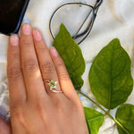 Minimalist 925 Sterling Silver Green Peridot Star Ring