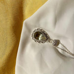 Lemon Quartz Gemstone Pear Shape Pendant With Chain