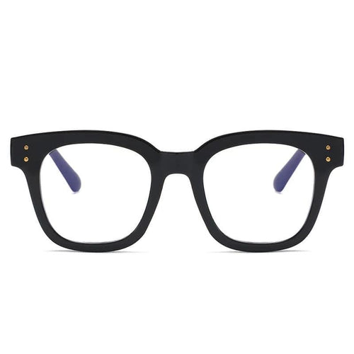 Adult Blue Lens Glasses: Black Frames