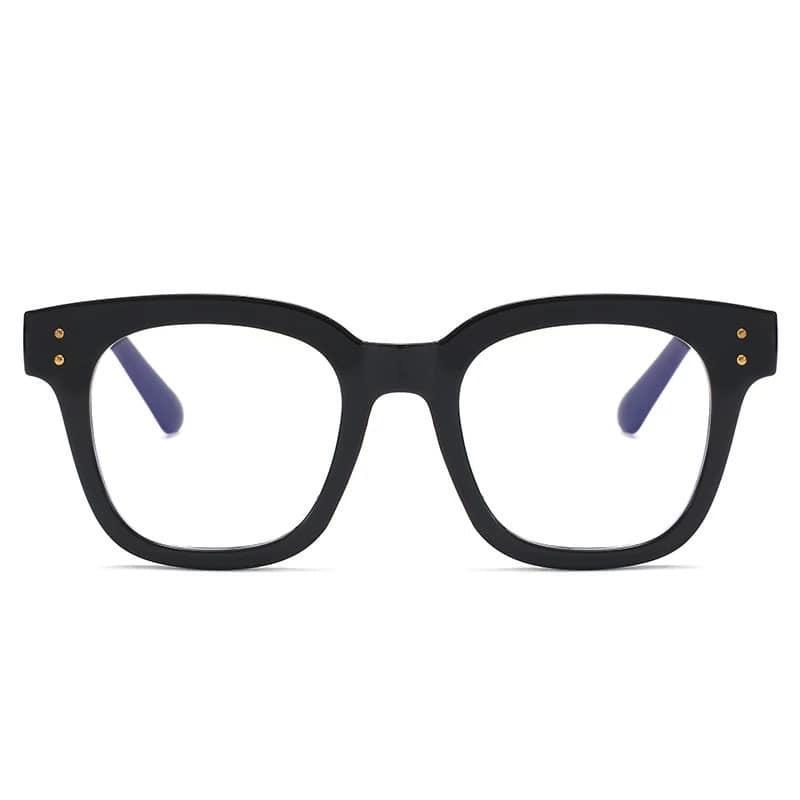 Adult Blue Lens Glasses: Black Frames