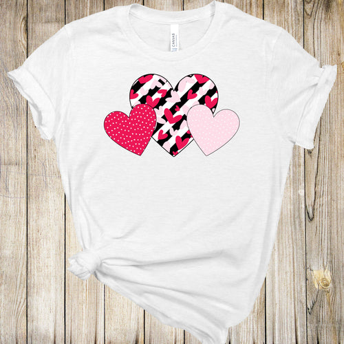 Graphic Tee - Mixed Hearts Stripes