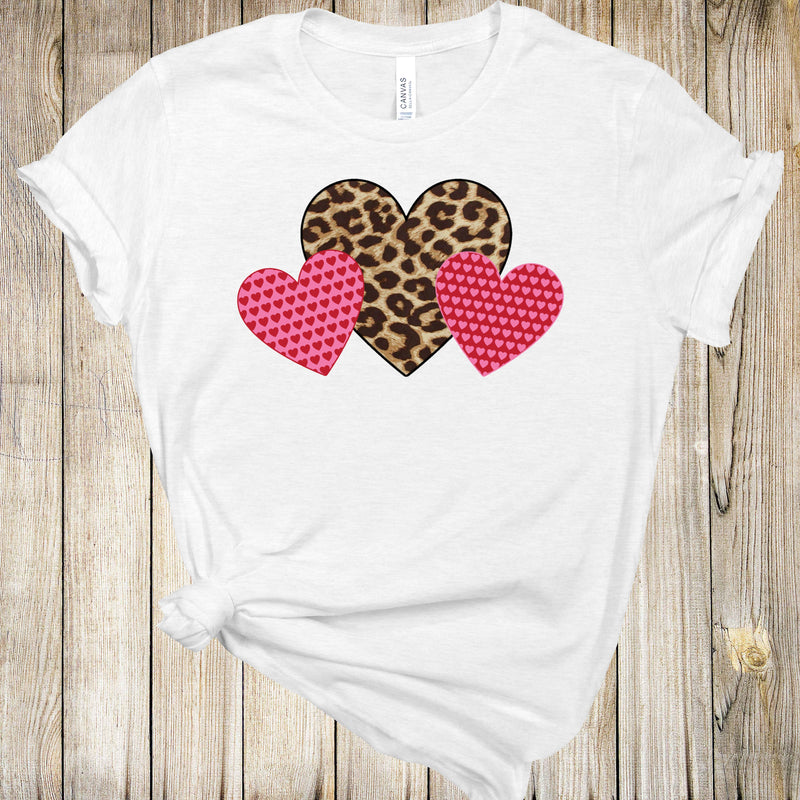 Graphic Tee - Mixed Hearts Leopard