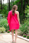 Next Chapter One Shoulder Dress In Magenta Womens