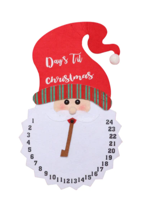 Felt Christmas Countdown Clock - Santa