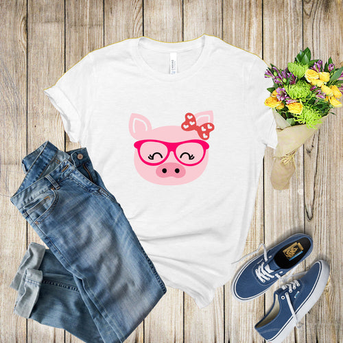 Graphic Tee - Pig With Heart Bow