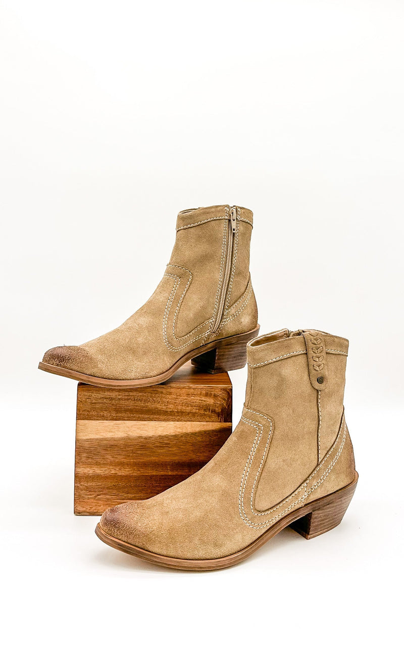 Smithy Suede Ankle Boot in Tan