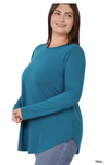 Scoop Me Up Long Sleeve Top in Teal