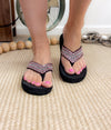 Tia Rhinestone Sandal in Fuschia