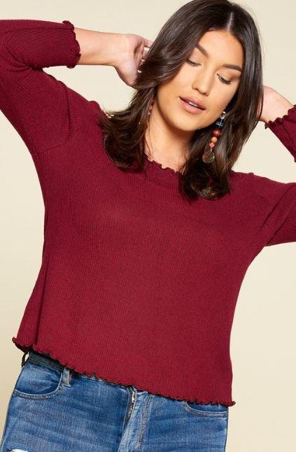 Cranberry Long Sleeve Top