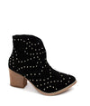 Twilight Studded Heeled Ankle Boot in Black