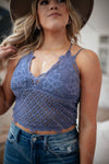 Wild And Free Crop Top In Dusty Blue Womens