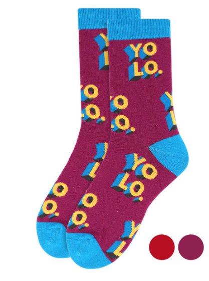 Women's Novelty Socks: Yolo