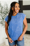 Top That Mineral Wash Tee in Classic Blue