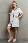 Quilted Quivers Button Down Sleepwear Dress