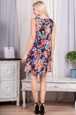 Floral V-Neck Mini Tank Dress