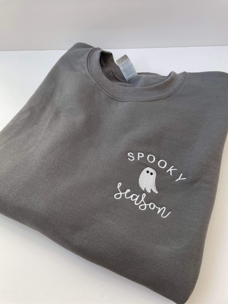 Spooky Season Embroidered Sweatshirt in Two Colors