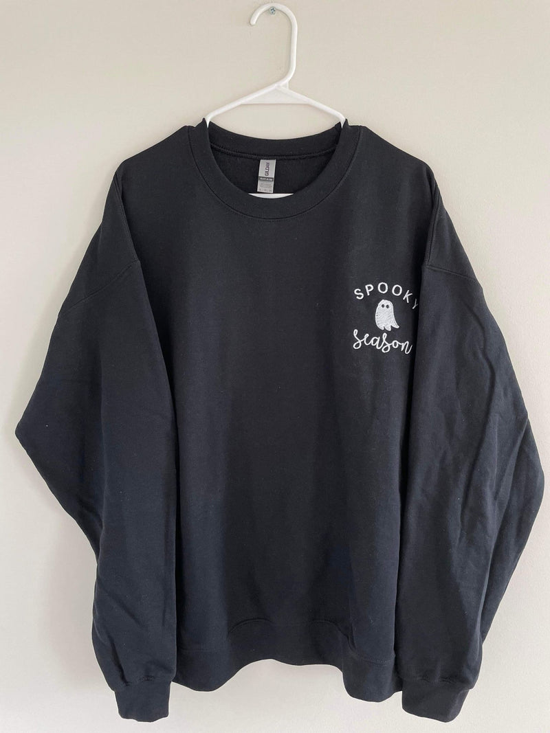 Spooky Season Embroidered Sweatshirt in Two Colors