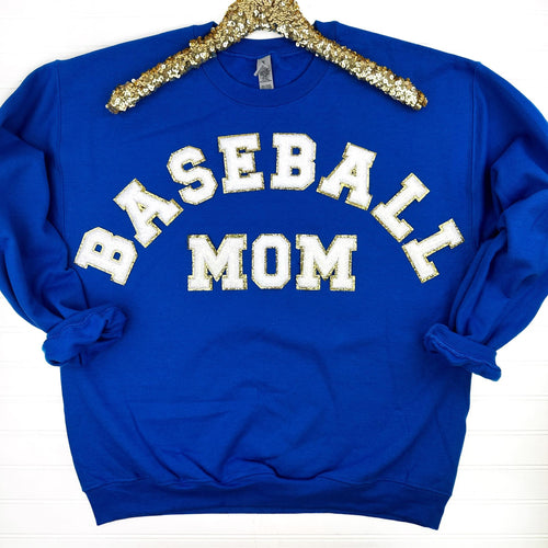 Baseball Mom Chenille Patch Sweatshirt