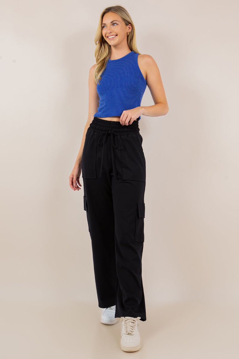 Ponte Stretch Cargo Pants In Five Colors
