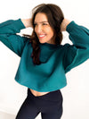 Izzy Inside-Out Cropped Sweatshirt In Assorted Colors