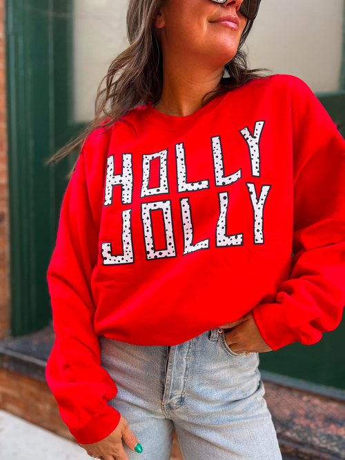 Holly Jolly Sweatshirt in Red