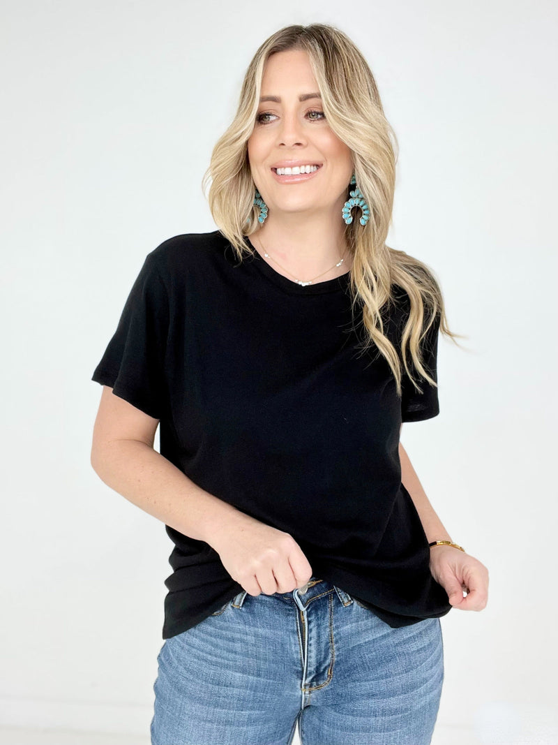 Solid Cotton Boyfriend Tee