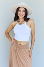 Comfort Princess Full Size High Waist Scoop Hem Maxi Skirt in Tan