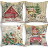 18" Christmas Pillow Covers with Vintage Designs