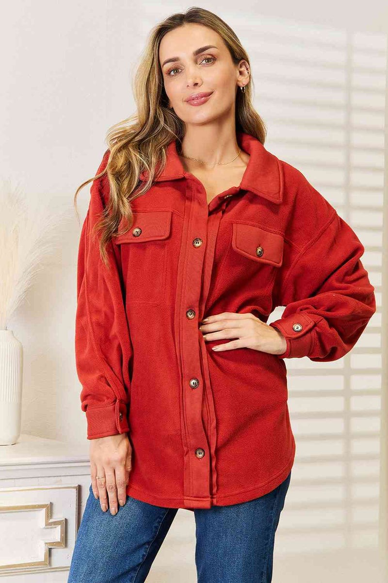 Cozy Girl Full Size Button Down Shacket
