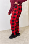 Plaid Round Neck Top and Pants Pajama Set