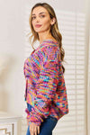 Woven Right V-Neck Long Sleeve Cardigan**