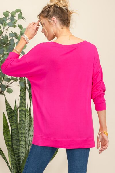 Heart Graphic Long Sleeve T-Shirt - Pink