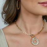 Paperclip Chain Radiant Initial Necklace