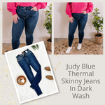 Judy Blue Thermal Skinny Jeans In Dark Wash**