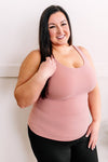 Scoop Neck Sleeveless Top In Pink Fusion