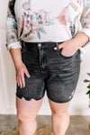 High Waisted Rigid Front Shorts By Judy Blue Jeans In Washed Black