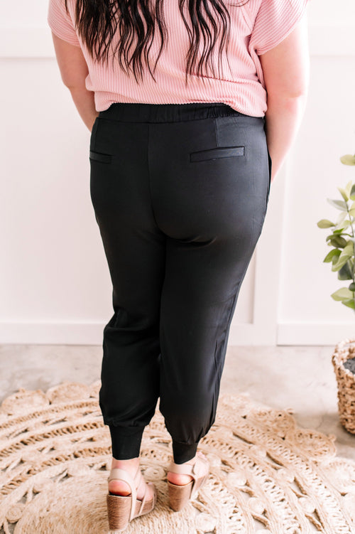 Chic Jogger Pant With Pockets In Black Onyx**