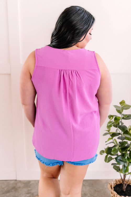 Sleeveless Blouse In Wild Orchid
