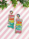 Happy Easter Sequin Dangle Earrings