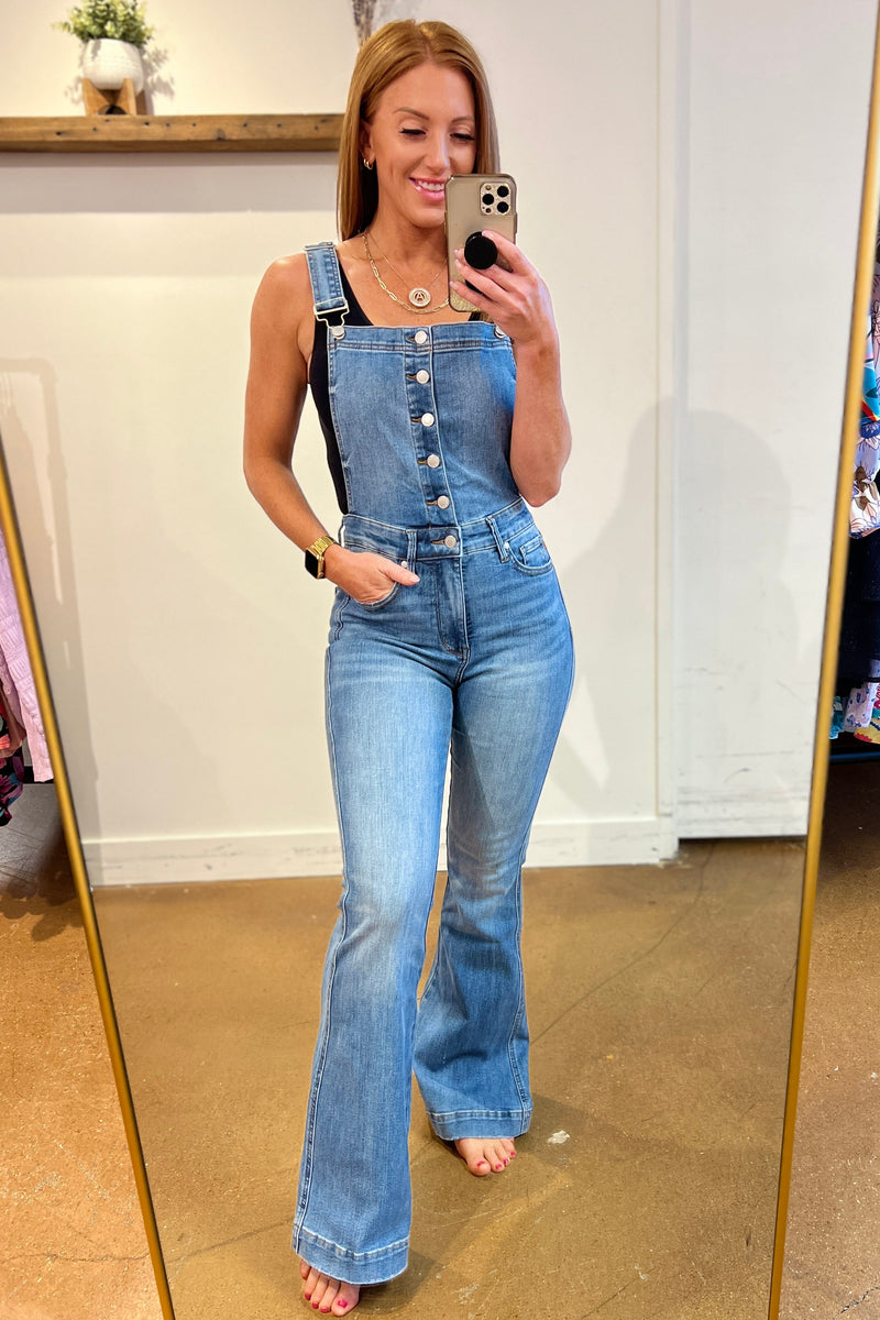 Izzy Control Top Retro Flare Overalls – SidePony Boutique