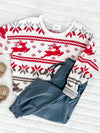 11.17 Cozy Knit Reindeer Sweater In Ivory
