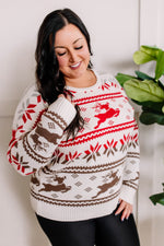 11.17 Cozy Knit Reindeer Sweater In Ivory