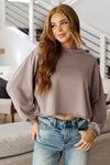 Lounge A Lot Cut Off Sweatshirt in Mocha