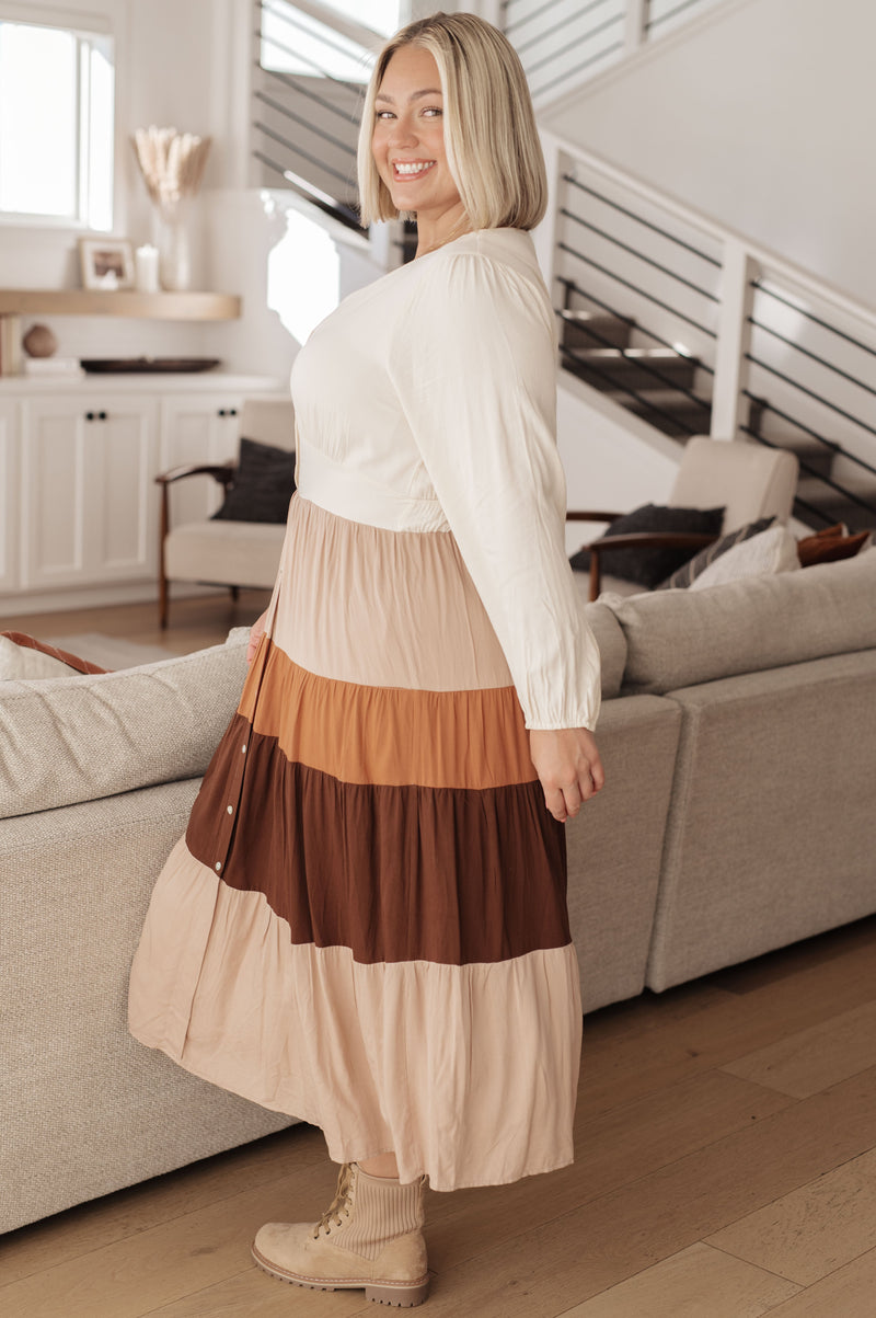 color block midi dress Spice of Life Color Block Midi Dress Small