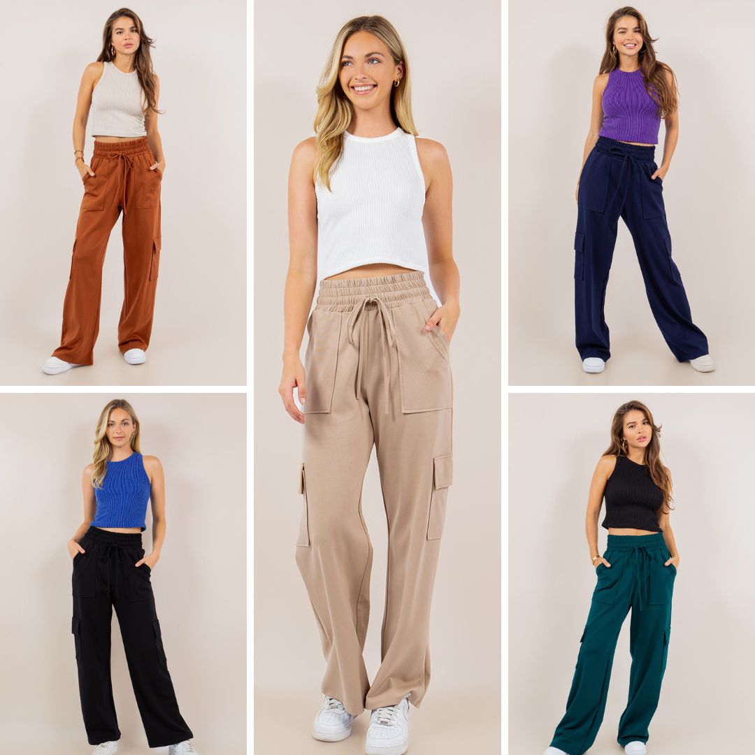 Ponte Stretch Cargo Pants In Five Colors – SidePony Boutique