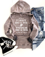 First Downs and Touchdowns Vintage Wash Hoodie In Assorted Colors